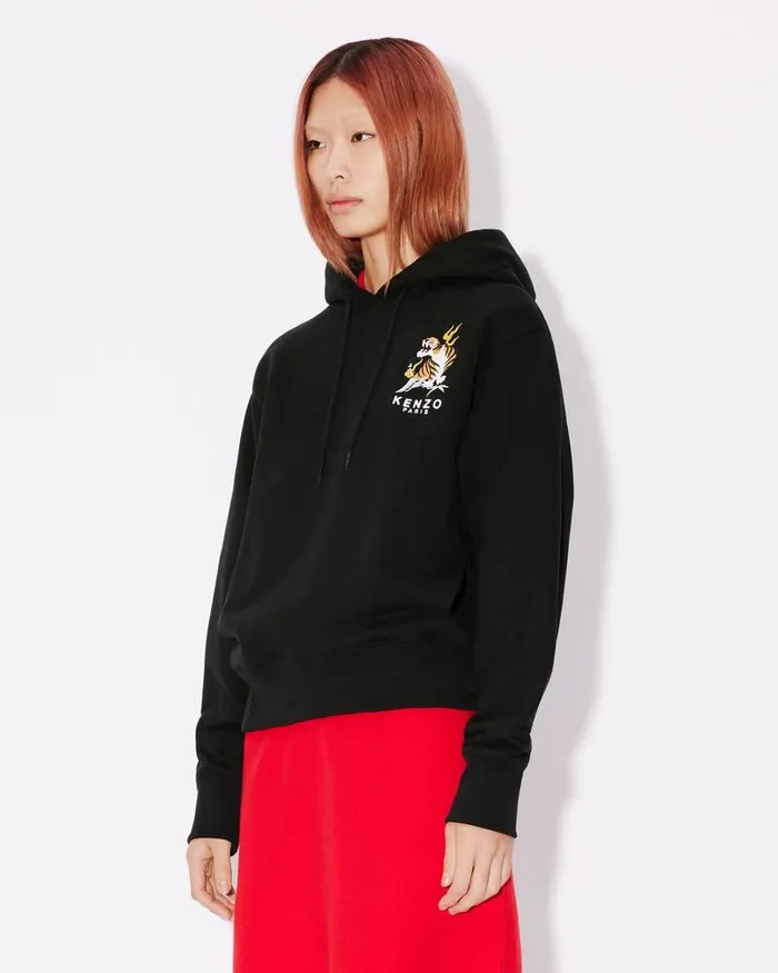 Kenzo Sweatshirts And Hoodies Women 039Year Of The Dragon039 Embroidered Classic Hoodie Sweatshirt Black