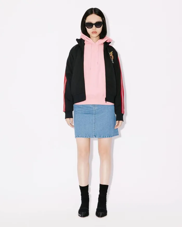 Kenzo Sweatshirts And Hoodies Women 039Year Of The Dragon039 Embroidered Classic Hoodie Sweatshirt Faded Pink