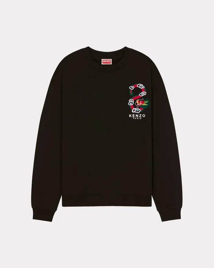 Kenzo Sweatshirts And Hoodies Women 039Year Of The Dragon Crest039 Embroidered Regular Sweatshirt Black Kenzo Sweatshirts And Hoodies Women 039Year Of The Dragon Crest039 Embroidered Regular Sweatshirt Black