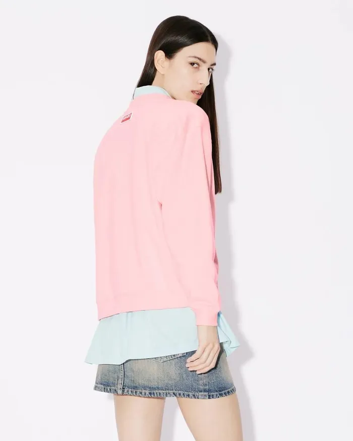 Kenzo Sweatshirts And Hoodies Women Elephant039 Embroidered Sweatshirt Faded Pink