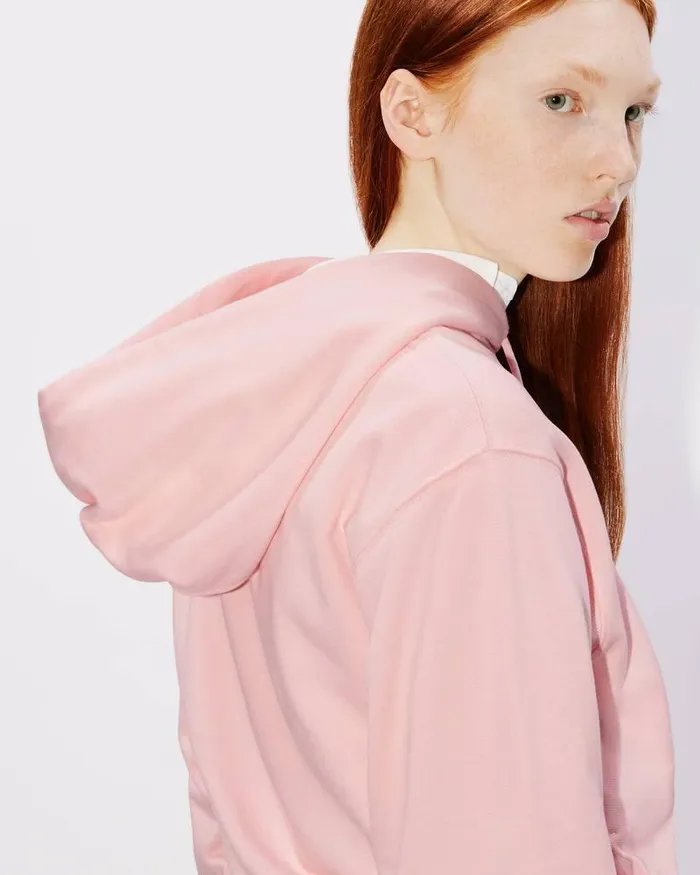 Kenzo Sweatshirts And Hoodies Women Hooded 039 Elephant Crest039 Embroidered Sweatshirt Faded Pink