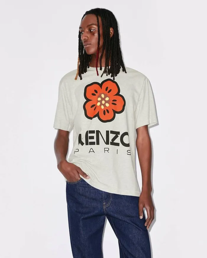 Kenzo TShirts And Polos Men 039Boke Flower039 Classic Tshirt Pale Grey