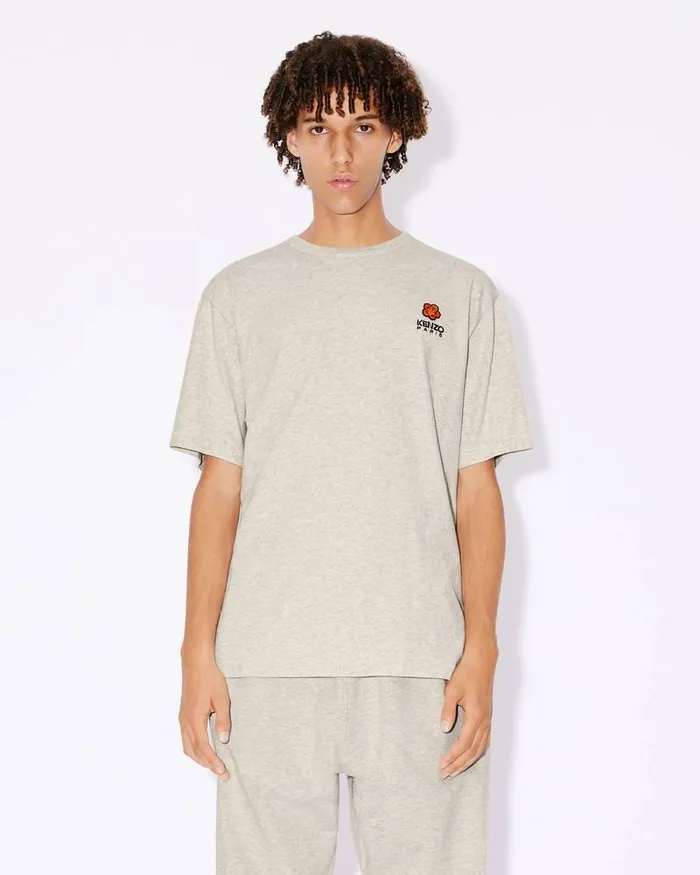 Kenzo TShirts And Polos Men 039Boke Flower039 Embroidered Classic Tshirt Pale Grey