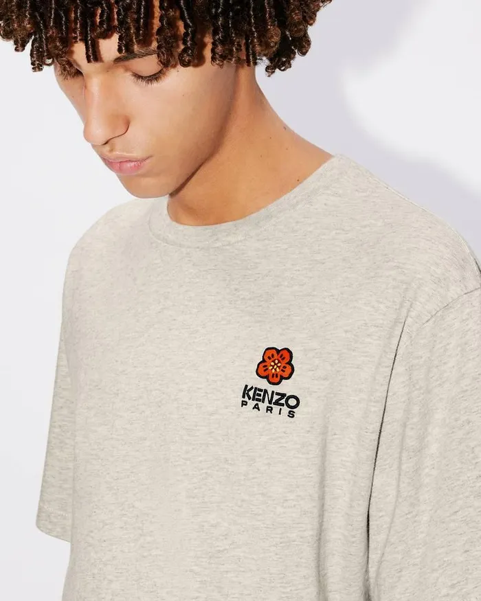 Kenzo TShirts And Polos Men 039Boke Flower039 Embroidered Classic Tshirt Pale Grey