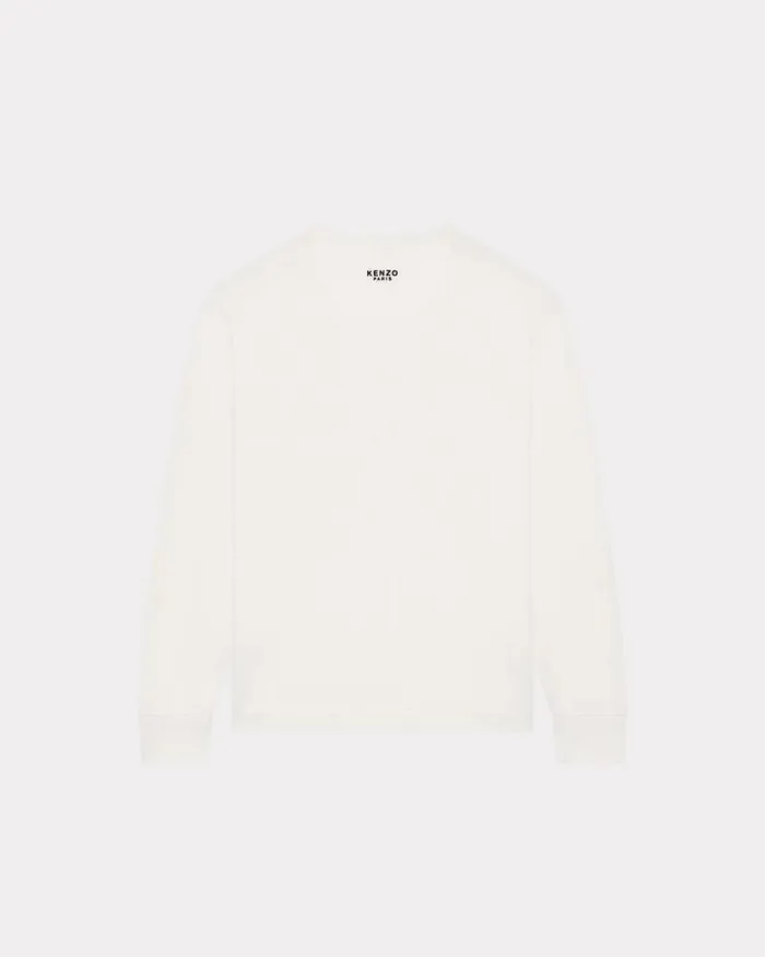 Kenzo TShirts And Polos Men 039Lucky Tiger039 Embroidered Long Sleeve Tshirt Off White