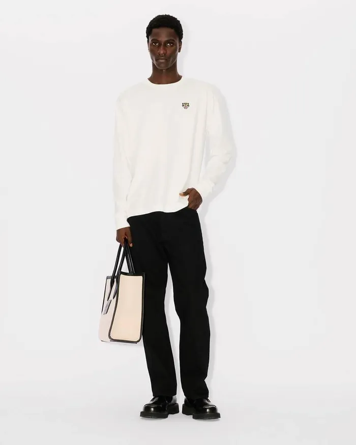 Kenzo TShirts And Polos Men 039Lucky Tiger039 Embroidered Long Sleeve Tshirt Off White