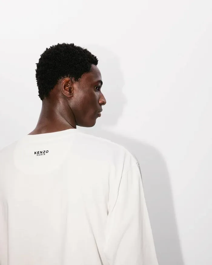 Kenzo TShirts And Polos Men 039Lucky Tiger039 Embroidered Long Sleeve Tshirt Off White