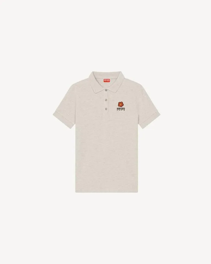 Kenzo TShirts And Polos Women 039Boke Flower039 Embroidered Polo Shirt Pale Grey