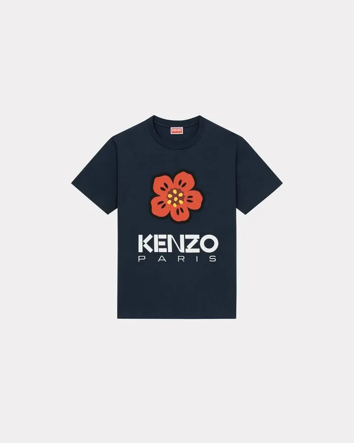 Kenzo TShirts And Polos Women 039Boke Flower039 Loosefit Tshirt Midnight Blue