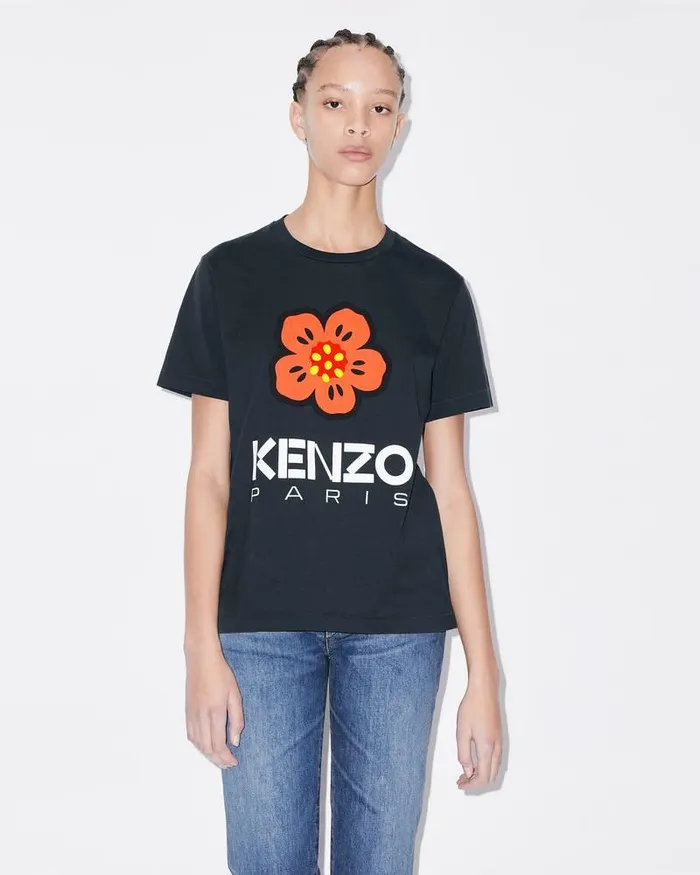 Kenzo TShirts And Polos Women 039Boke Flower039 Loosefit Tshirt Midnight Blue