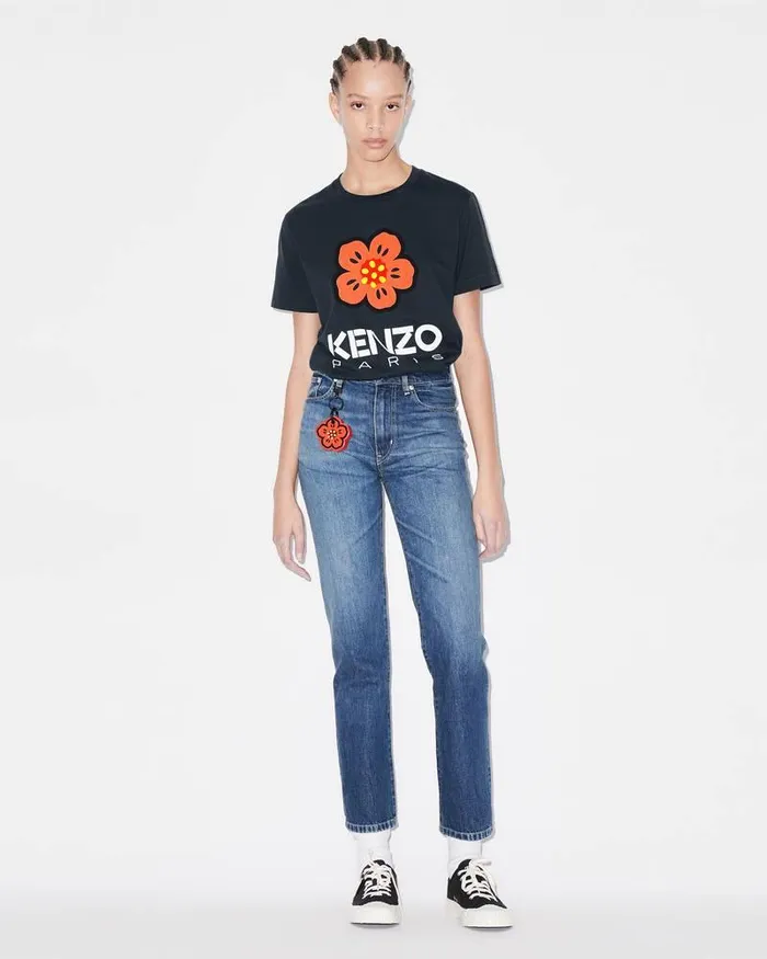 Kenzo TShirts And Polos Women 039Boke Flower039 Loosefit Tshirt Midnight Blue