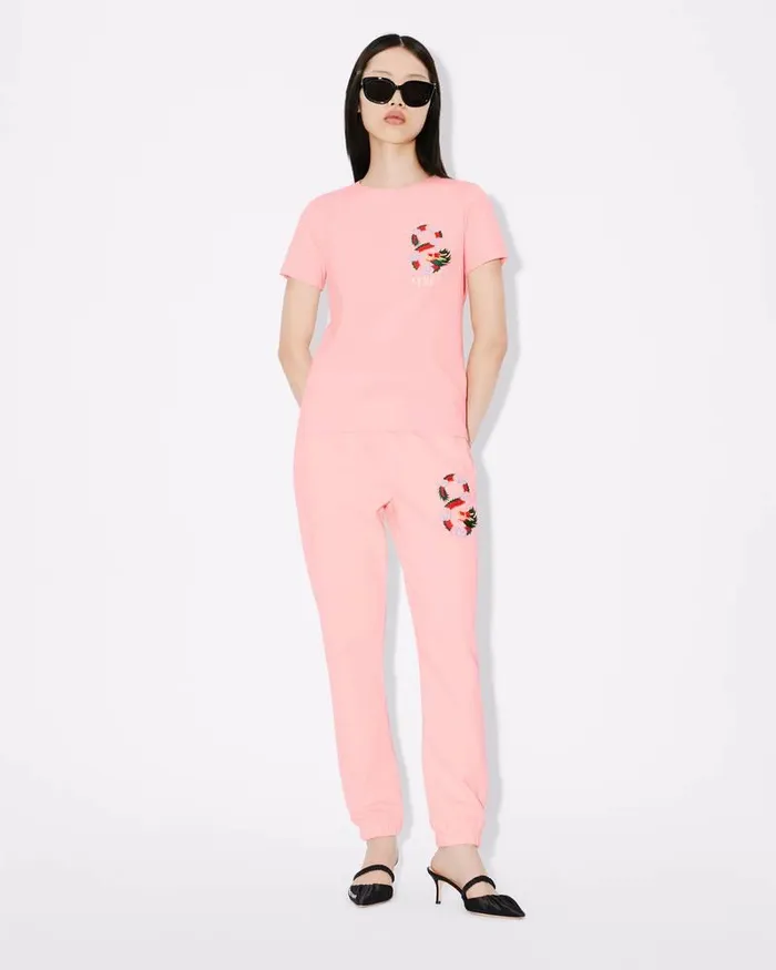 Kenzo TShirts And Polos Women 039Year Of The Dragon Crest039 Embroidered Classic Tshirt Faded Pink