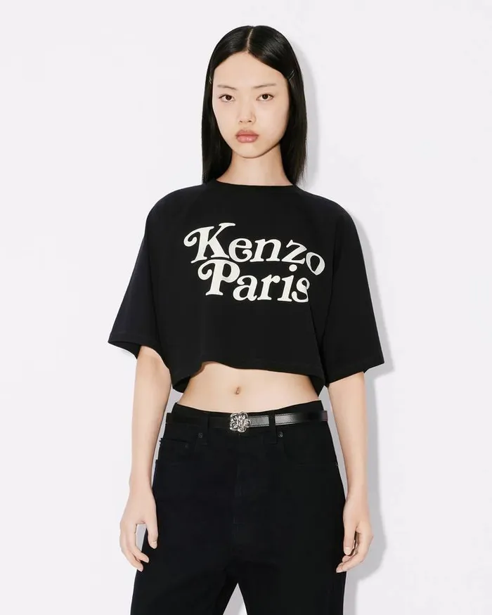 Kenzo TShirts And Polos Women By Verdy039 Boxy Cropped Tshirt Black