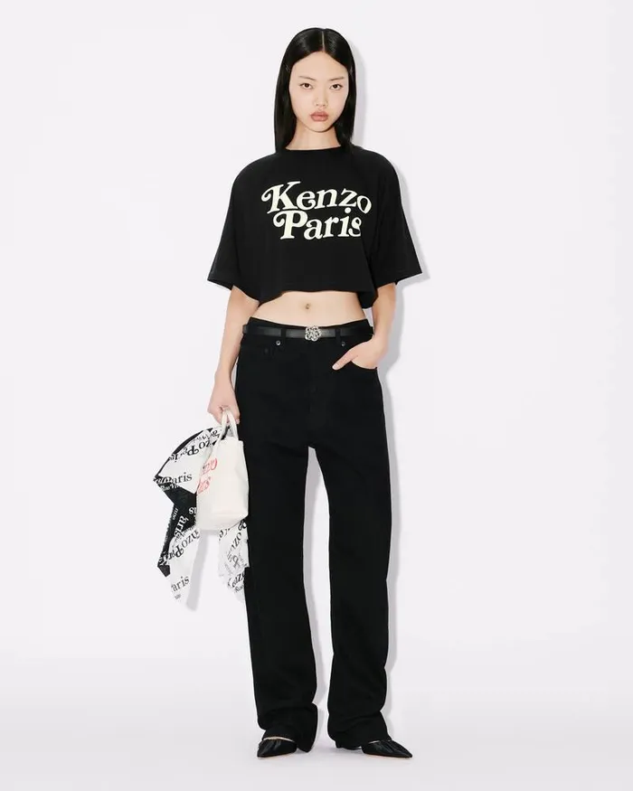 Kenzo TShirts And Polos Women By Verdy039 Boxy Cropped Tshirt Black