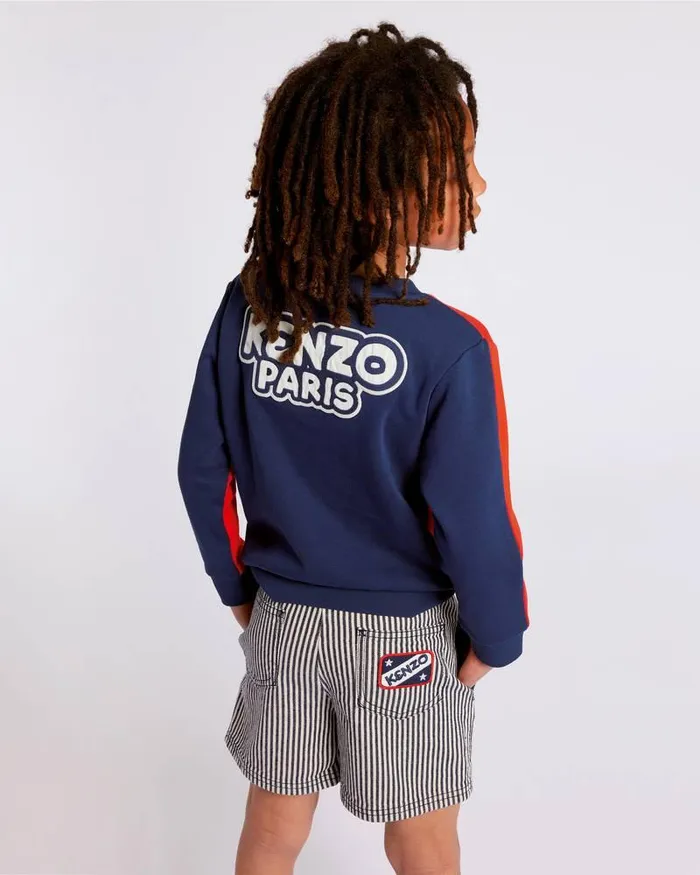 Kenzo TShirts And Sweatshirts Kids 039Sailor039 Embroidered Twotone Sweatshirt Vermillion