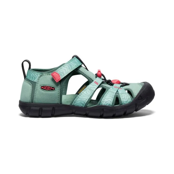 Kids KEEN Playground Big Kids039 Seacamp II CNX Granite GreenCayenne Sandal
