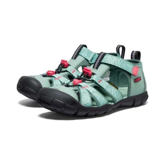 Kids KEEN Playground Big Kids039 Seacamp II CNX Granite GreenCayenne Sandal