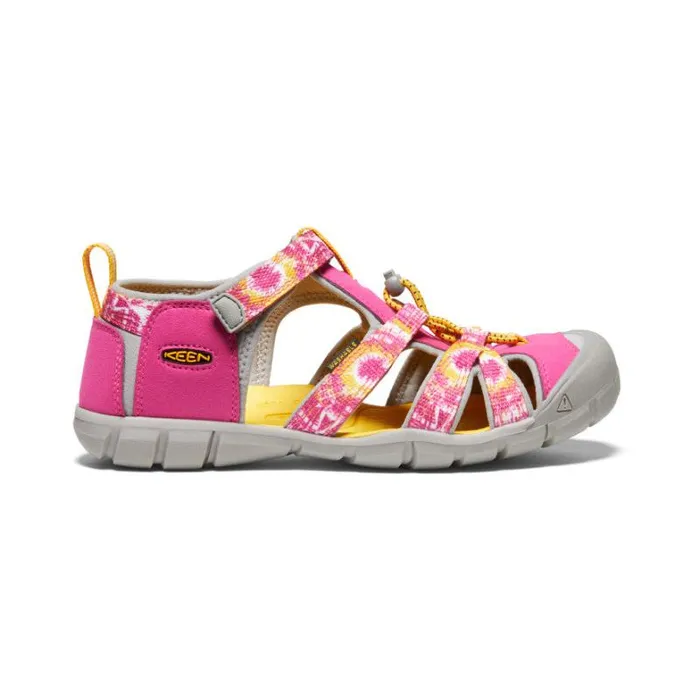Kids KEEN Sandals Big Kids039 Yellow Print Water Sandals 8211 Seacamp II CNX