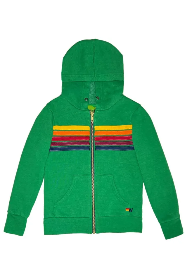 Kids KID039S 5 STRIPE HOODIE 8211 KELLY GREEN Aviator Nation