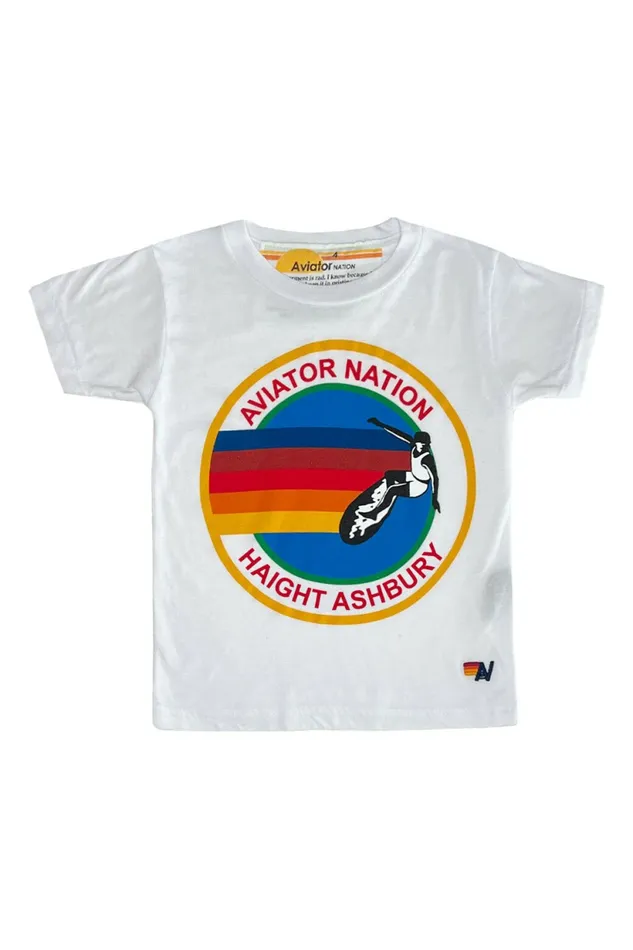 Kids KID039S AVIATOR NATION HAIGHT ASHBURY TEE 8211 WHITE Aviator Nation