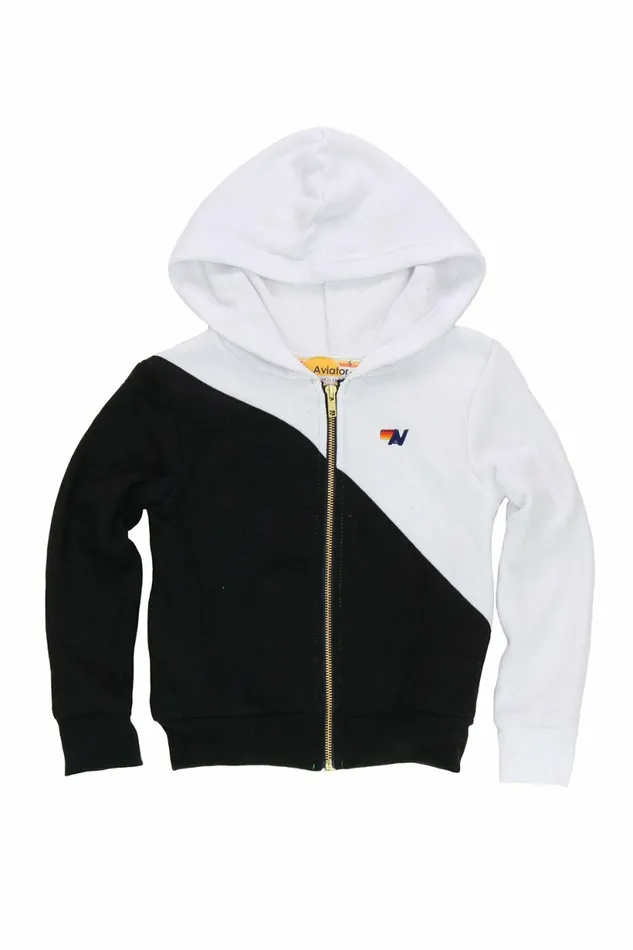 Kids KID039S GLIDER ZIP HOODIE 8211 WHITE BLACK Aviator Nation