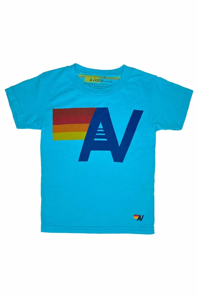 Kids KID039S LOGO TEE 8211 NEON BLUE Aviator Nation