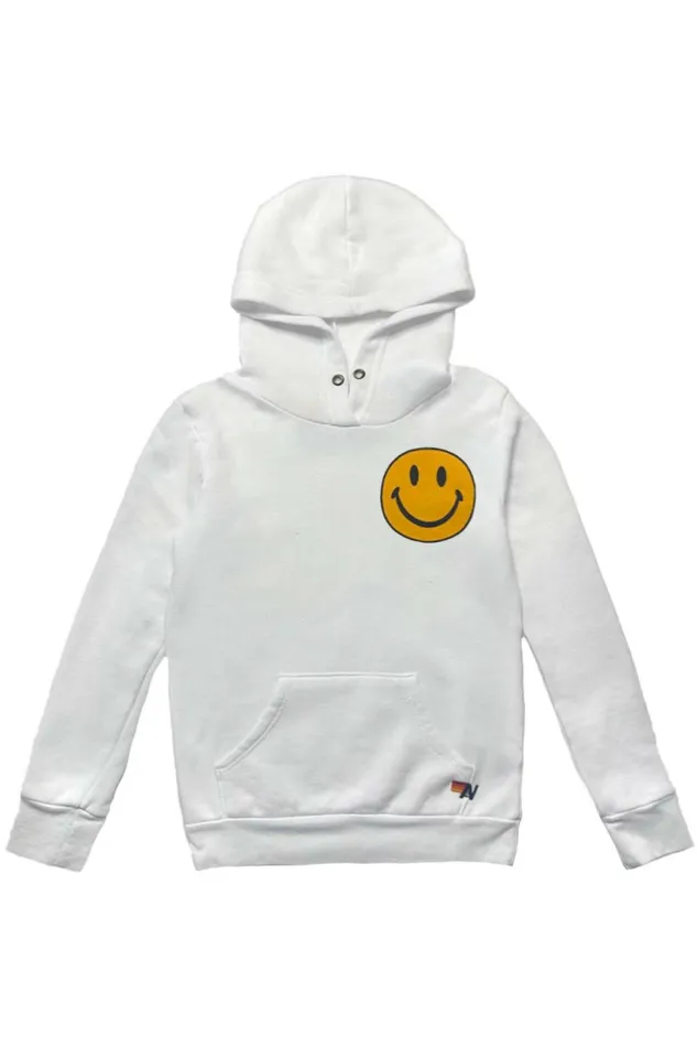 Kids KID039S SMILEY 2 PULLOVER HOODIE 8211 WHITE Aviator Nation