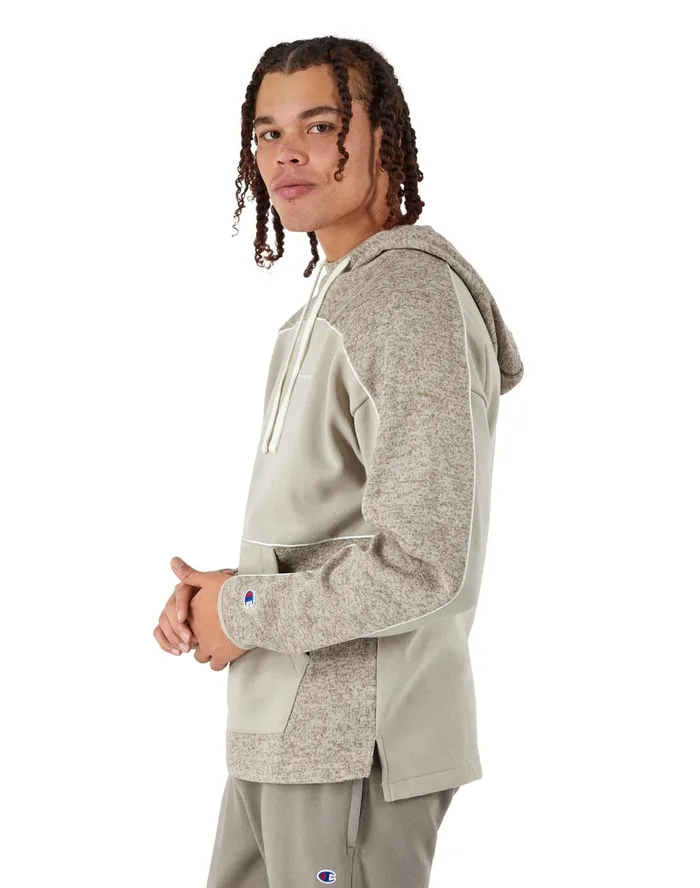 Knit Sweater Fleece Hoodie Script Logo Arctic Cold Beigearctic Cold Beige Heather Men Champion Hoodies and Sweatshirts