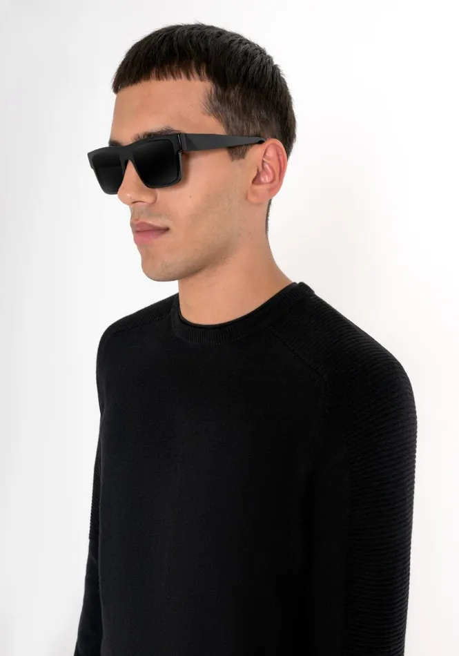 Knitwear Men Antony Morato Regular Fit Black Sweater In Wool Blend Black