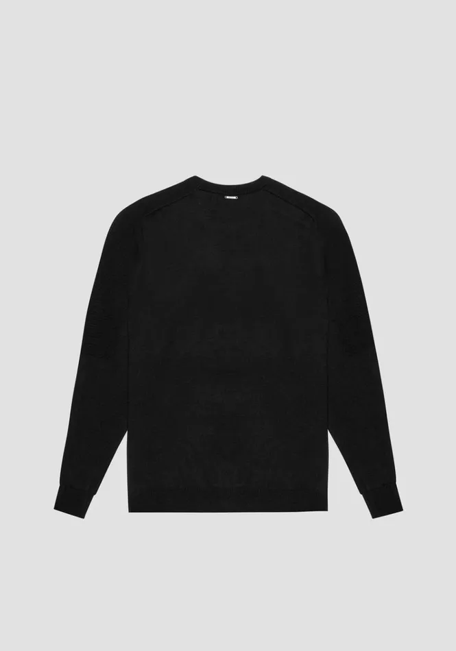 Knitwear Men Antony Morato Regular Fit Black Sweater In Wool Blend Black