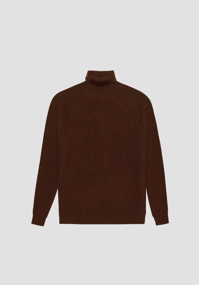 Knitwear Men Antony Morato Regular Fit Sweater In Wool Blend Yarn Dark Tobacco