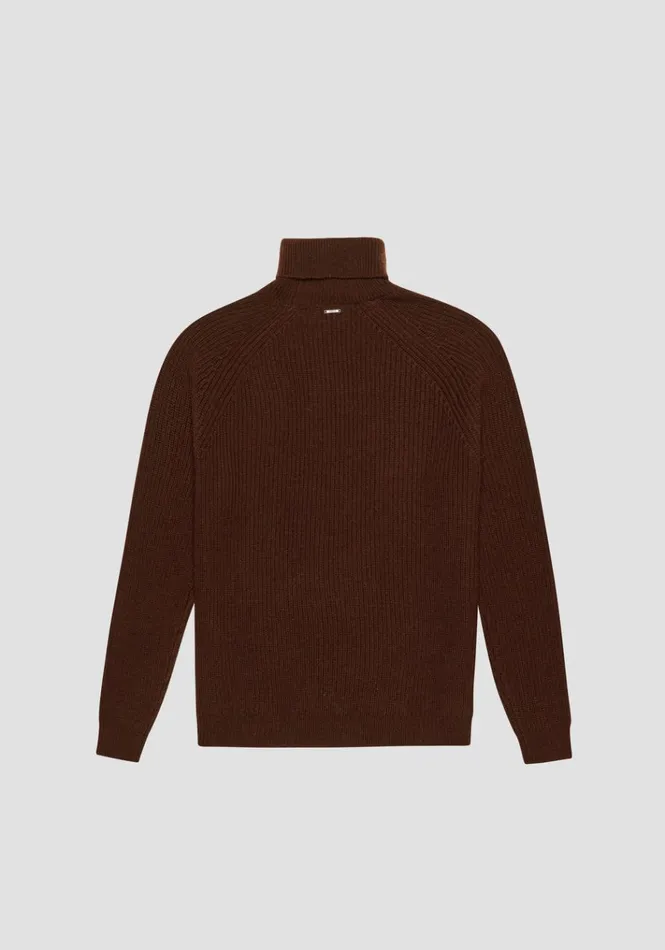 Knitwear Men Antony Morato Regular Fit Sweater In Wool Blend Yarn Dark Tobacco