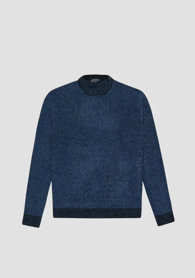 Knitwear Men Antony Morato Regular Fit Sweater In Wool Mohair Blend Yarn Purl Stitch Worker Avio Knitwear Men Antony Morato Regular Fit Sweater In Wool Mohair Blend Yarn Purl Stitch Worker Avio