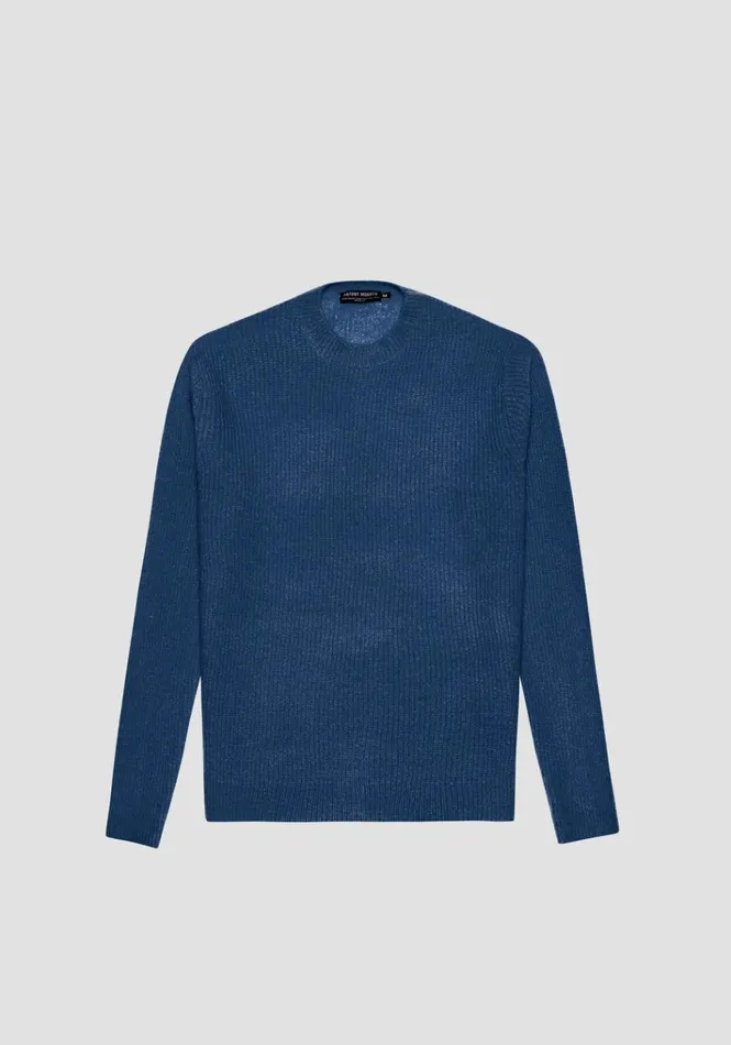 Knitwear Men Antony Morato Regular Fit Sweater In Wool Mohair Blend Yarn Rib Knitstitch Worker Avio Knitwear Men Antony Morato Regular Fit Sweater In Wool Mohair Blend Yarn Rib Knitstitch Worker Avio