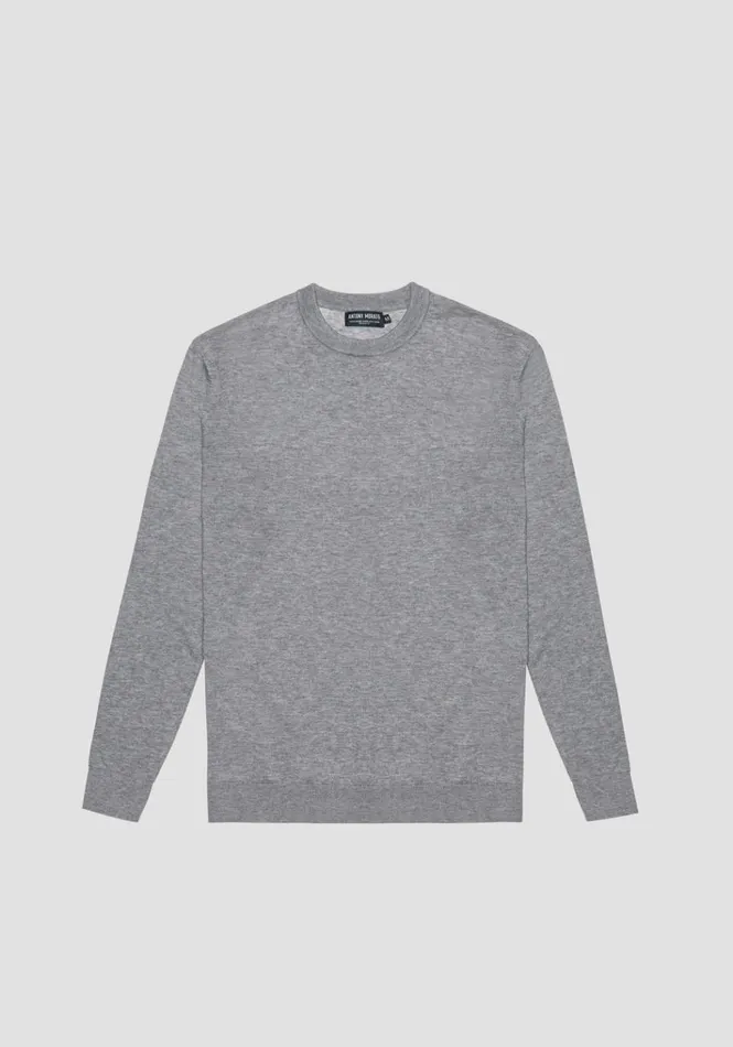 Knitwear Men Antony Morato Regular Fit Wool Blend Jumper Medium Gray Melange