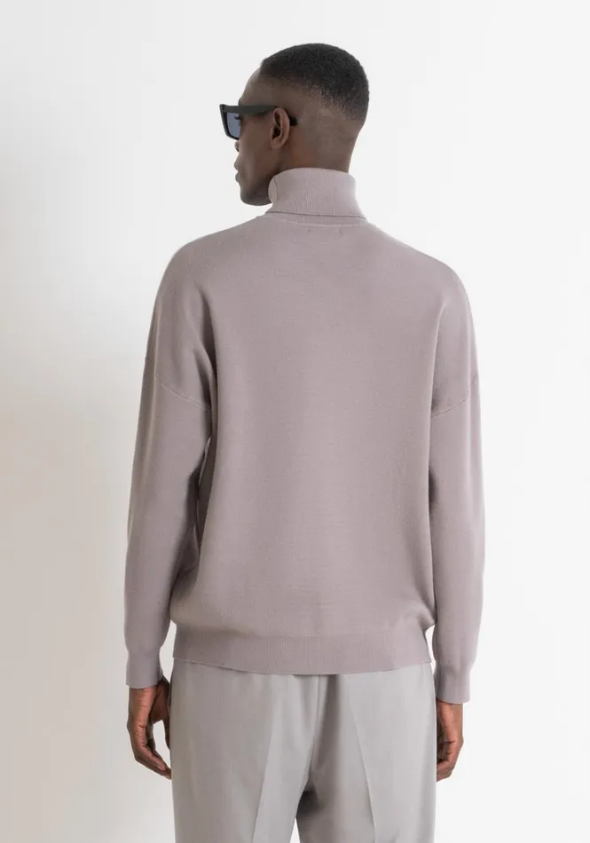 Knitwear Men Antony Morato Relaxed Fit Sweater In Viscose And Nylon Blend Clay