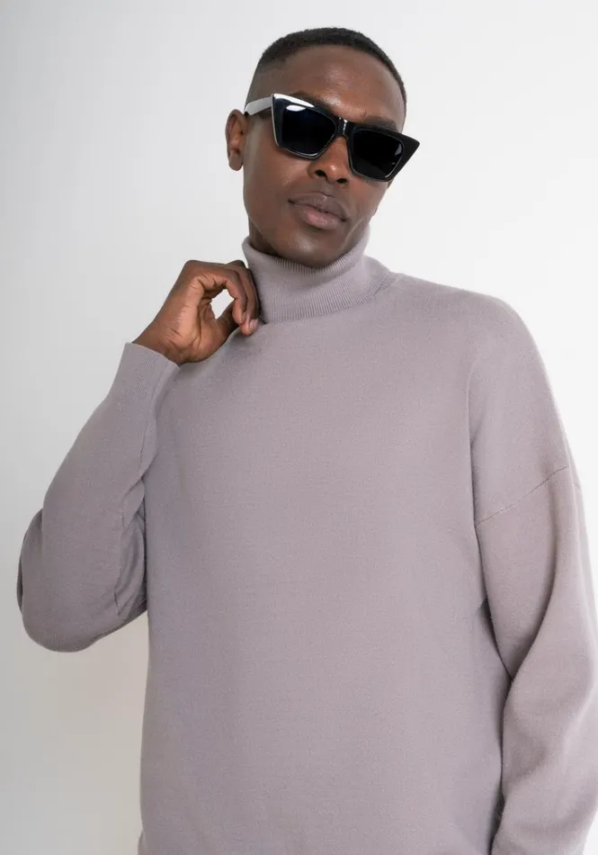 Knitwear Men Antony Morato Relaxed Fit Sweater In Viscose And Nylon Blend Clay