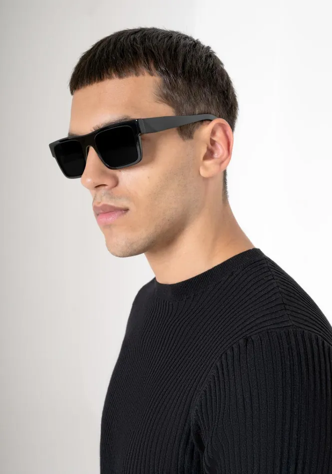 Knitwear Men Antony Morato Super Slim Fit Sweater In Elastic Viscose Black