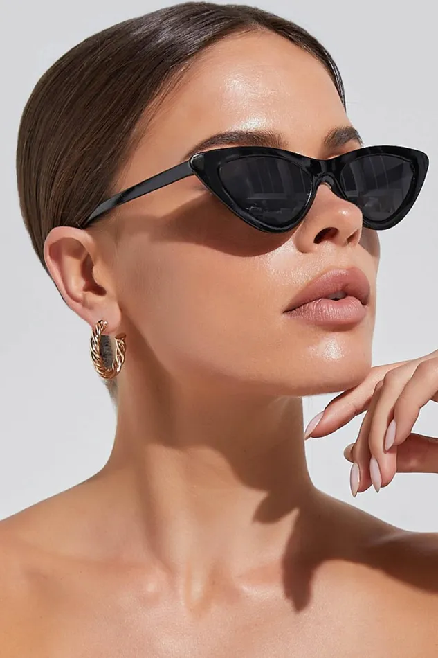 Kurthy Cat Eye Sunglasses In Black Women Showpo Sunglasses