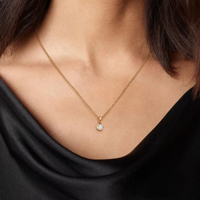 LabGrown Diamond Necklaces Women Pandora Online Talisman 14k Gold Labgrown Diamond Moon Pendant Necklace