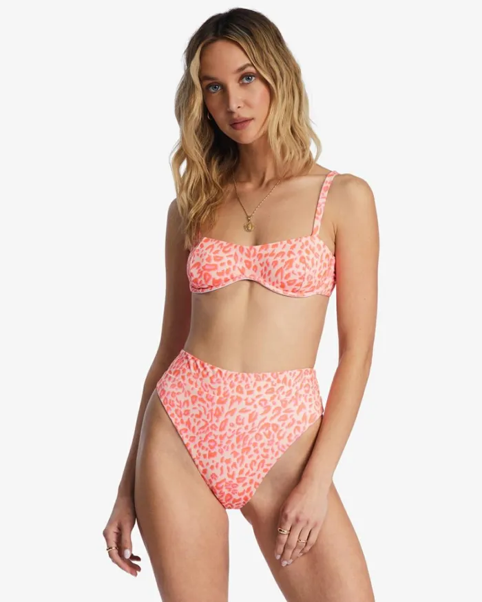 Lei Low Olivia Underwired Bikini Top Washed Peach Women Billabong Bikinis