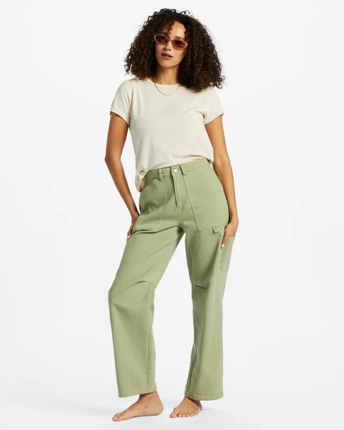 Leia Cargo Pants Avocado Women Billabong Essentials