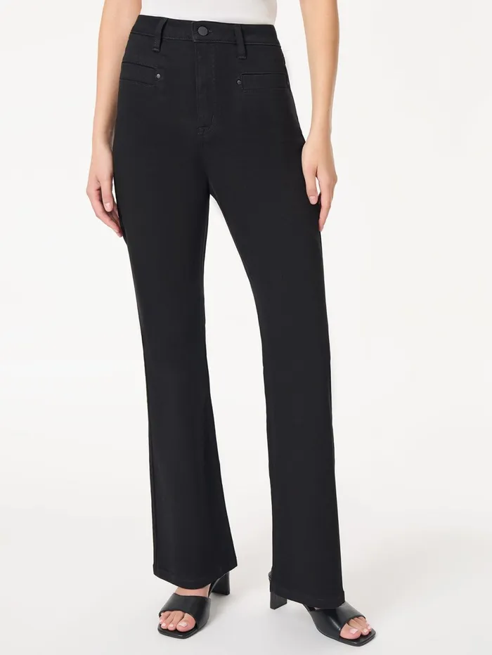 Lexington High Rise Flare Jeans Onyx Wash Women Jones New York Flare and Wide Leg Jeans