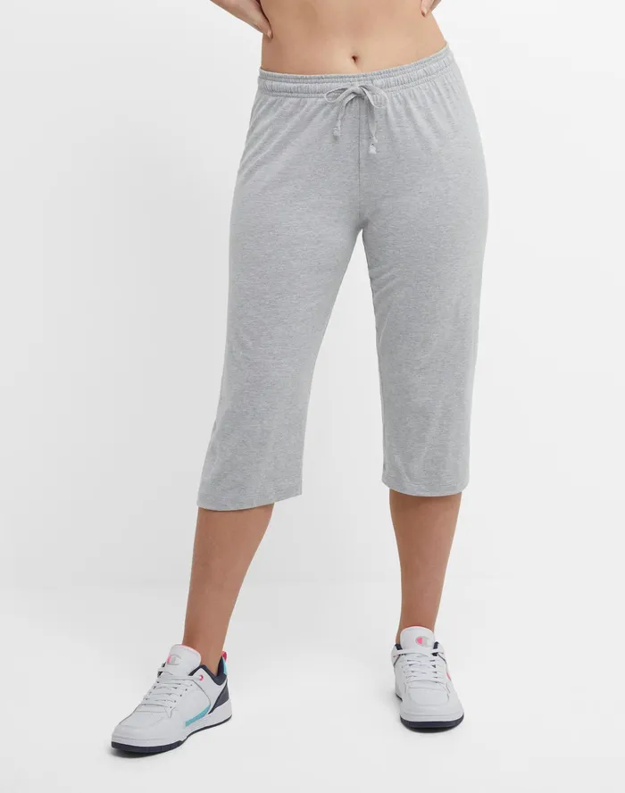 Lightweight Lounge Capri Pants C Logo 18034 Oxford Grey Women Champion Pants