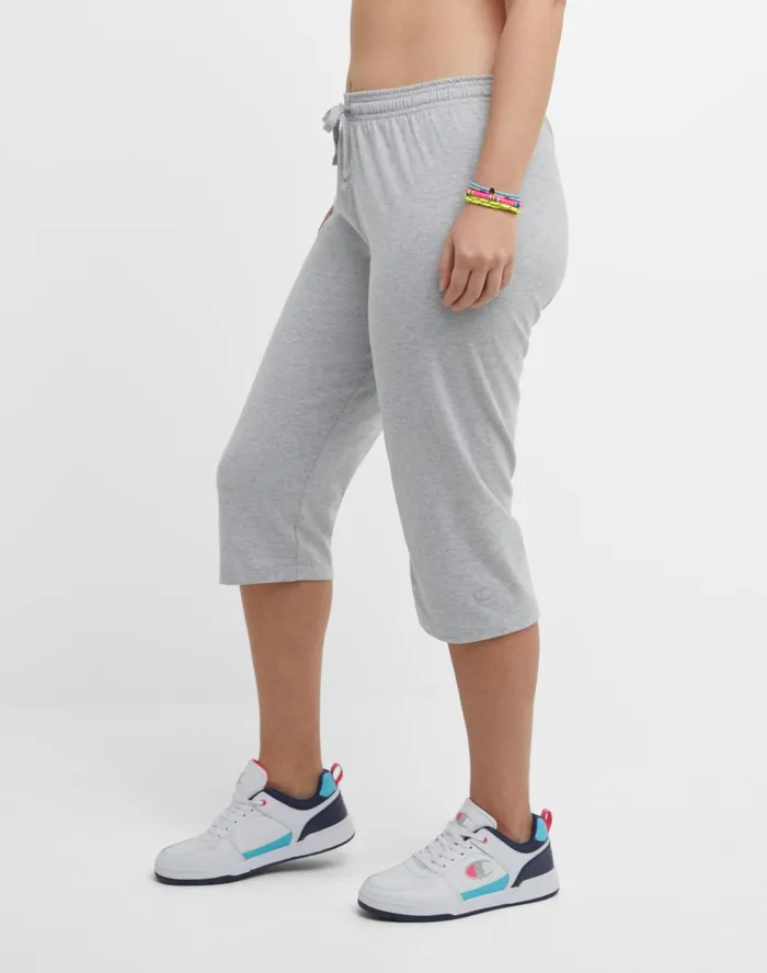 Lightweight Lounge Capri Pants C Logo 18034 Oxford Grey Women Champion Pants
