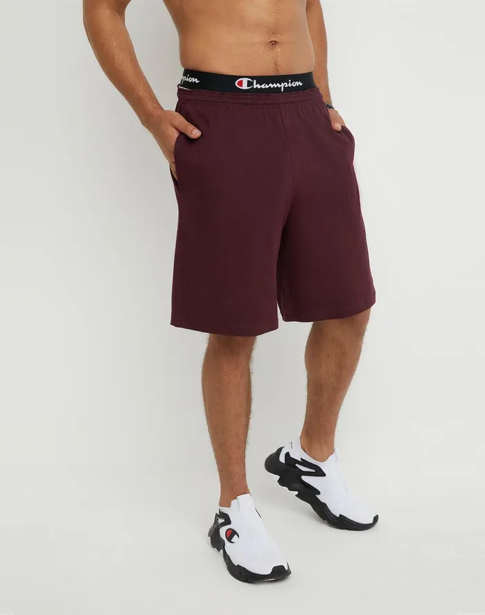Lightweight Lounge Shorts C Patch Logo 9034 Maroon Men Champion Shorts