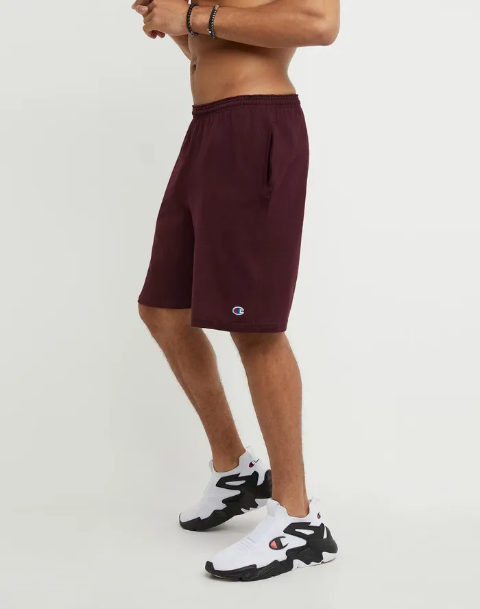 Lightweight Lounge Shorts C Patch Logo 9034 Maroon Men Champion Shorts