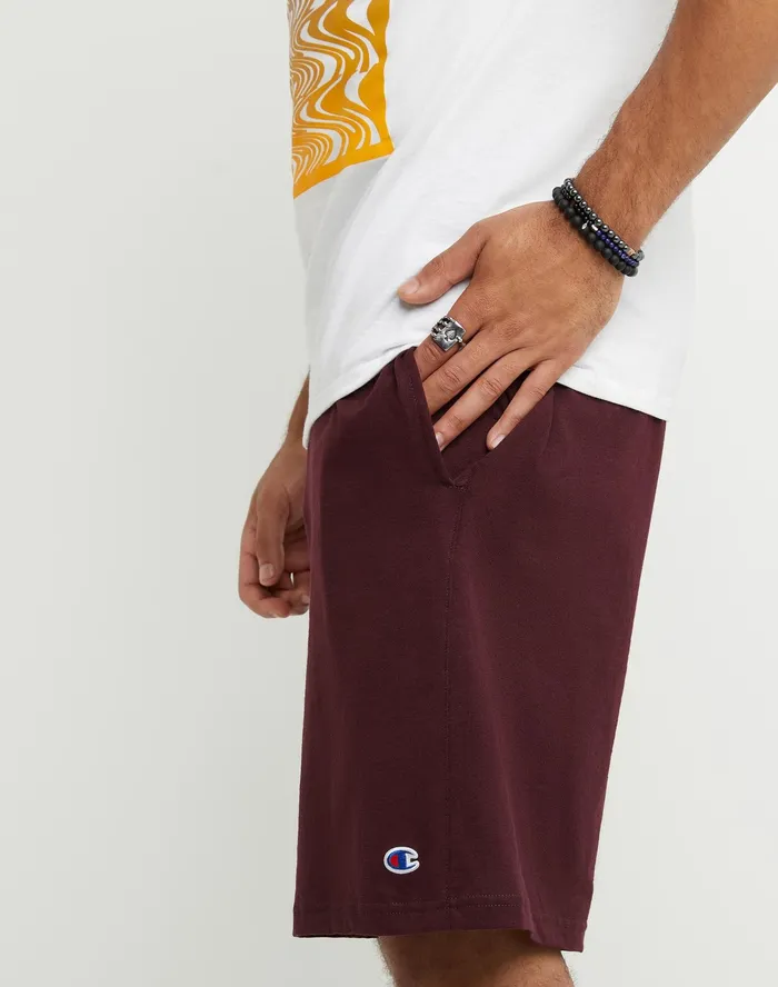 Lightweight Lounge Shorts C Patch Logo 9034 Maroon Men Champion Shorts
