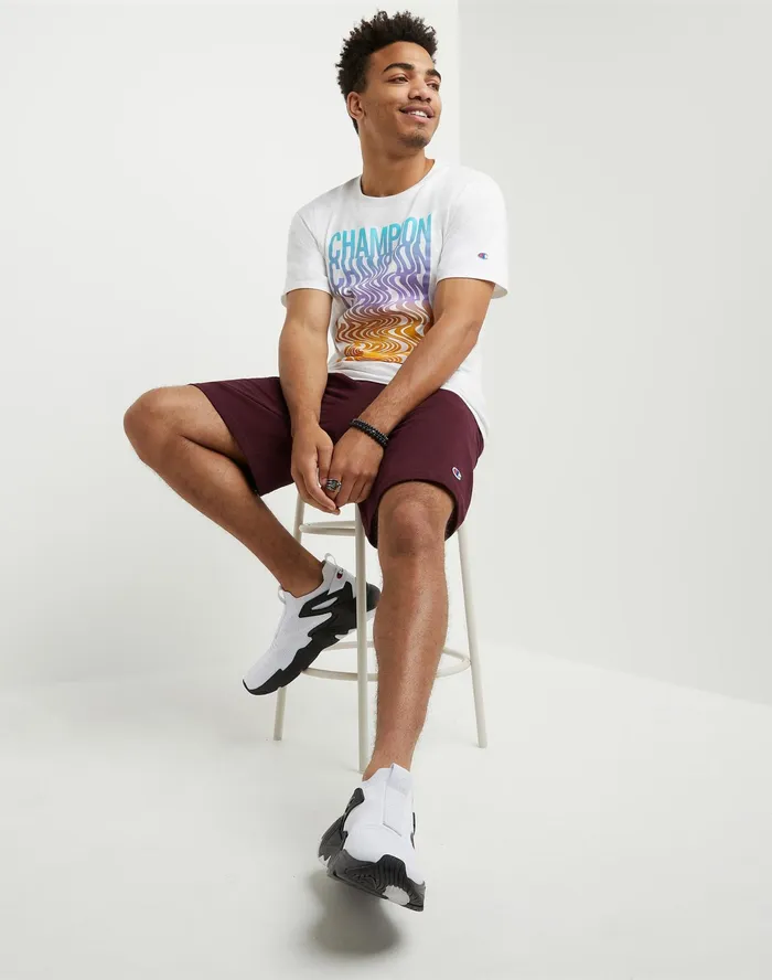 Lightweight Lounge Shorts C Patch Logo 9034 Maroon Men Champion Shorts