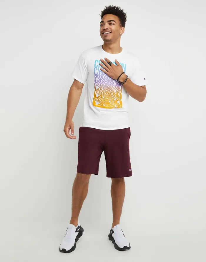 Lightweight Lounge Shorts C Patch Logo 9034 Maroon Men Champion Shorts